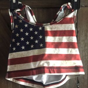 Red White & Blue Flag Sports Bra size small